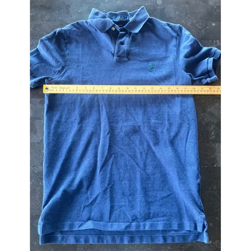 Polo Ralph Lauren Shirt Mens S Classic Fit Navy Blue Cotton Pique Pony Polo